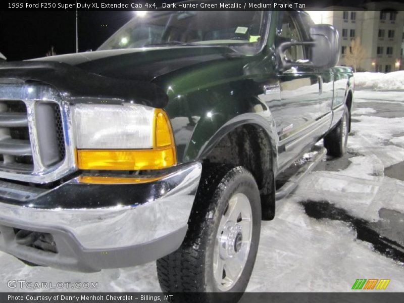 Dark Hunter Green Metallic / Medium Prairie Tan 1999 Ford F250 Super Duty XL Extended Cab 4x4
