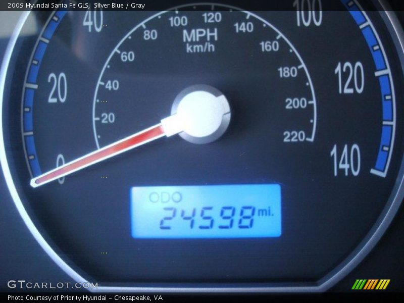 Silver Blue / Gray 2009 Hyundai Santa Fe GLS