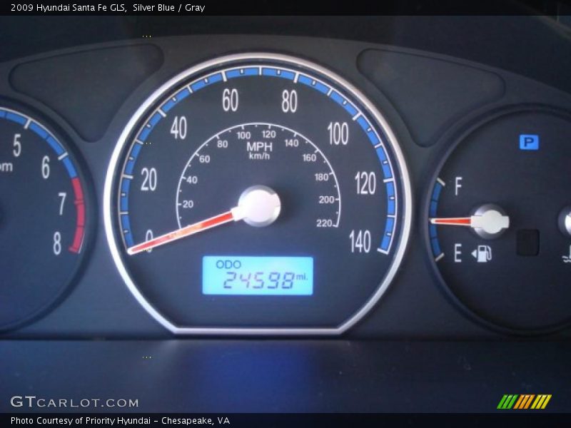 Silver Blue / Gray 2009 Hyundai Santa Fe GLS