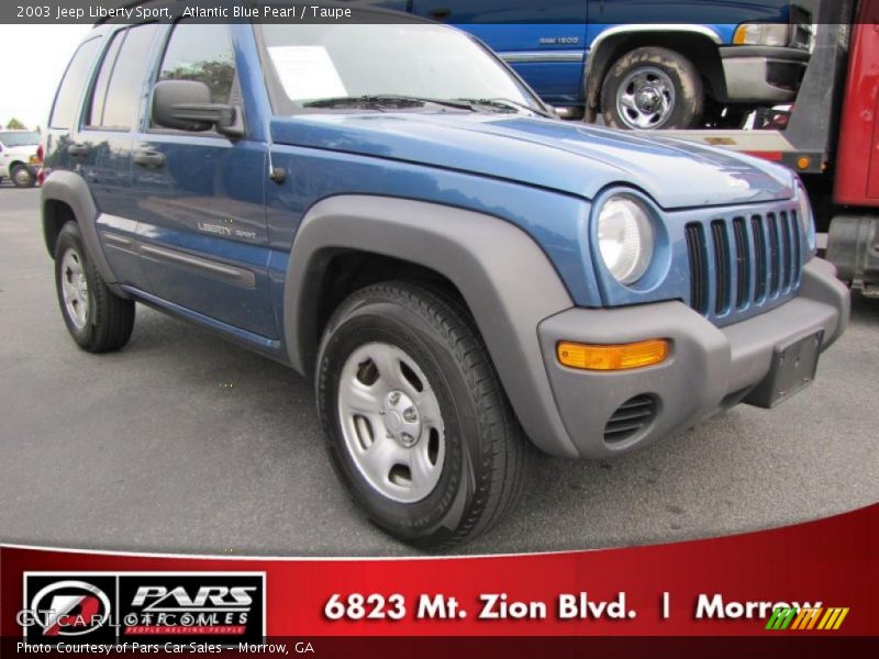 Atlantic Blue Pearl / Taupe 2003 Jeep Liberty Sport