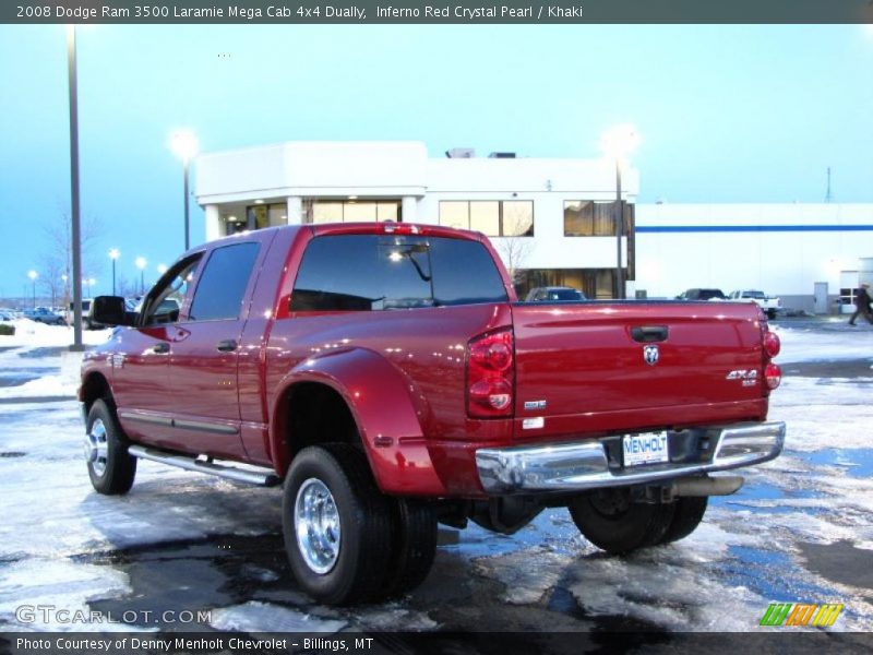  2008 Ram 3500 Laramie Mega Cab 4x4 Dually Inferno Red Crystal Pearl