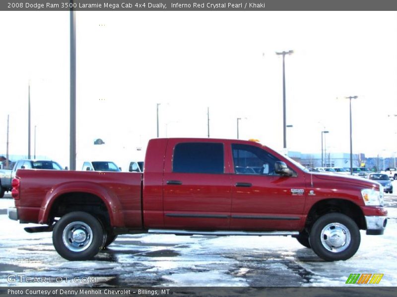  2008 Ram 3500 Laramie Mega Cab 4x4 Dually Inferno Red Crystal Pearl