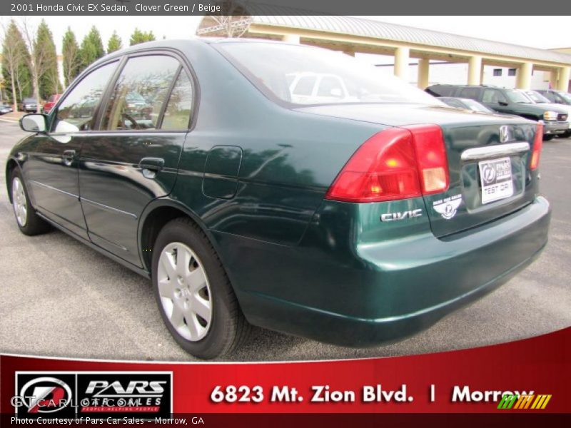 Clover Green / Beige 2001 Honda Civic EX Sedan