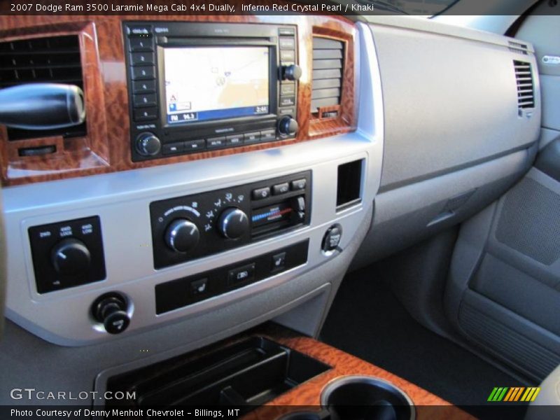 Inferno Red Crystal Pearl / Khaki 2007 Dodge Ram 3500 Laramie Mega Cab 4x4 Dually