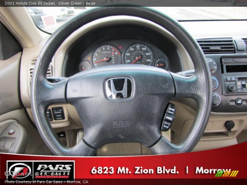 Clover Green / Beige 2001 Honda Civic EX Sedan