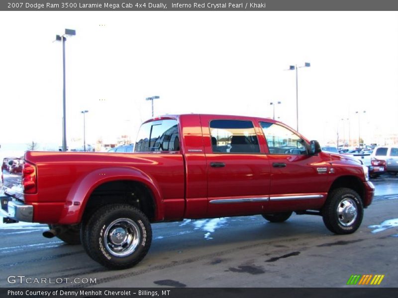  2007 Ram 3500 Laramie Mega Cab 4x4 Dually Inferno Red Crystal Pearl