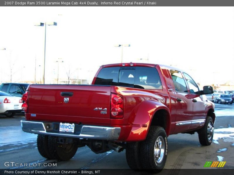 2007 Ram 3500 Laramie Mega Cab 4x4 Dually Inferno Red Crystal Pearl