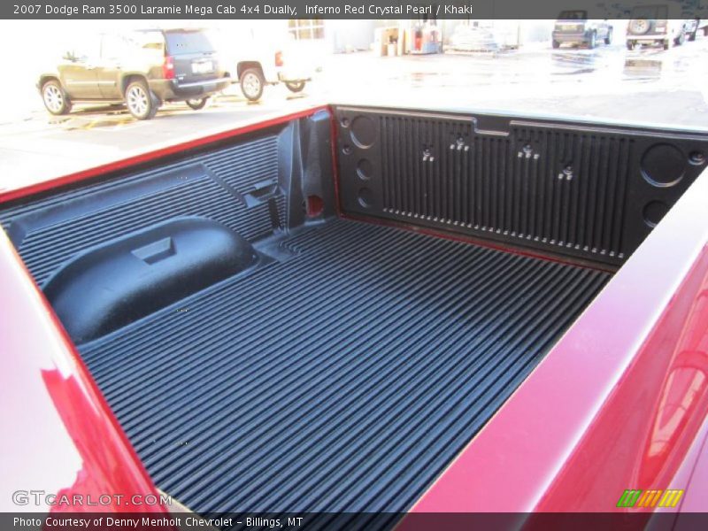 Inferno Red Crystal Pearl / Khaki 2007 Dodge Ram 3500 Laramie Mega Cab 4x4 Dually