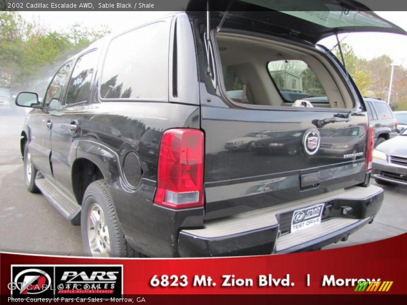 Sable Black / Shale 2002 Cadillac Escalade AWD