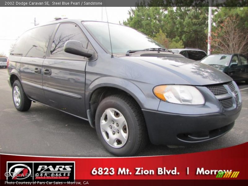 Steel Blue Pearl / Sandstone 2002 Dodge Caravan SE
