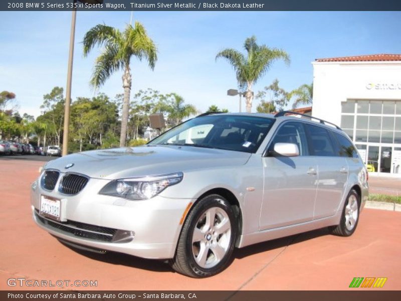 Titanium Silver Metallic / Black Dakota Leather 2008 BMW 5 Series 535xi Sports Wagon