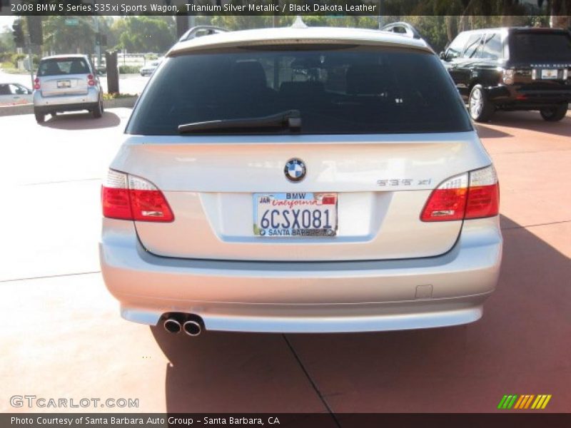 Titanium Silver Metallic / Black Dakota Leather 2008 BMW 5 Series 535xi Sports Wagon