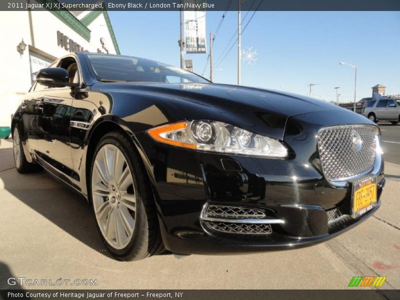 Ebony Black / London Tan/Navy Blue 2011 Jaguar XJ XJ Supercharged
