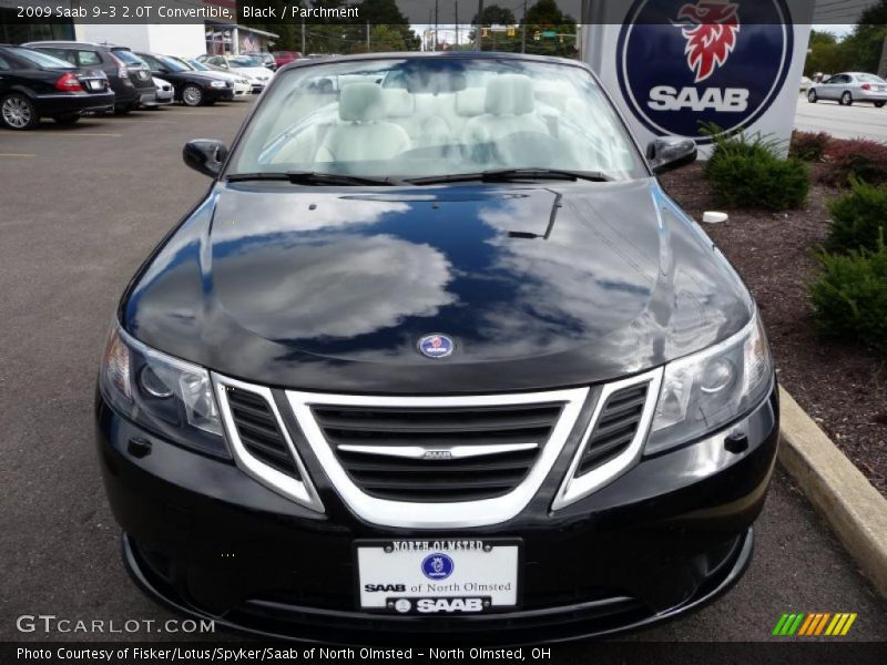 Black / Parchment 2009 Saab 9-3 2.0T Convertible