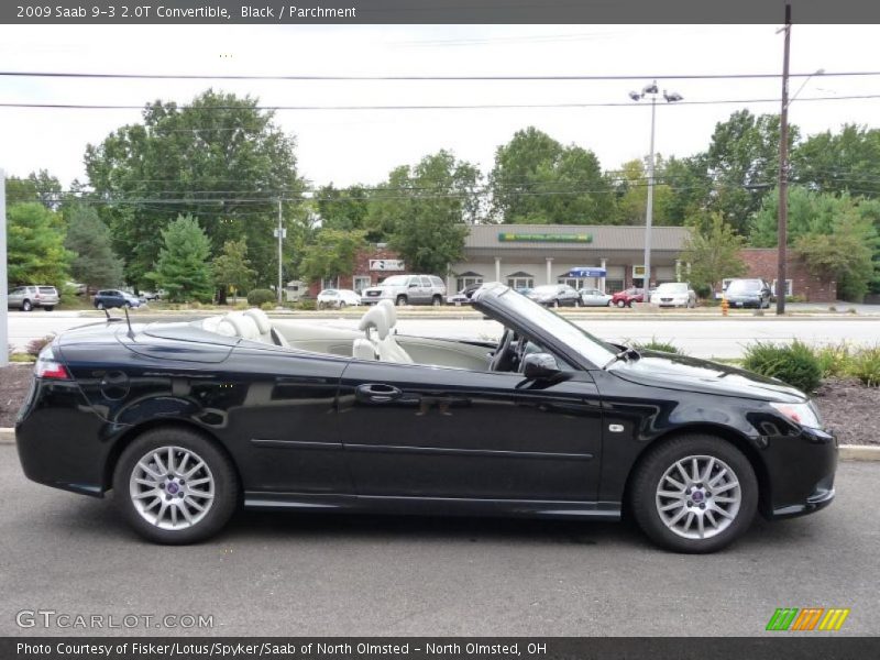 Black / Parchment 2009 Saab 9-3 2.0T Convertible