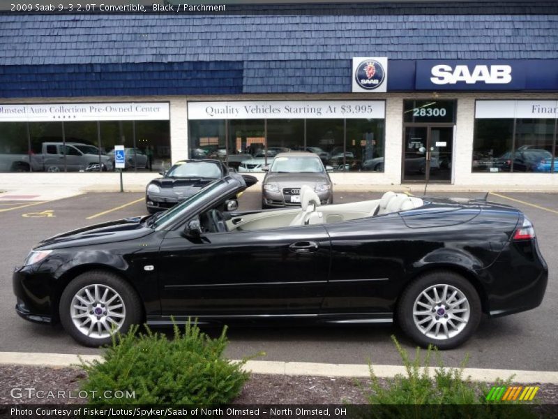 Black / Parchment 2009 Saab 9-3 2.0T Convertible