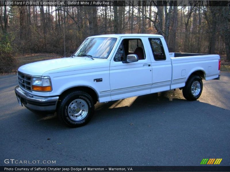 Oxford White / Ruby Red 1996 Ford F150 XLT Extended Cab