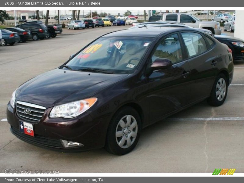 Purple Rain / Beige 2009 Hyundai Elantra GLS Sedan