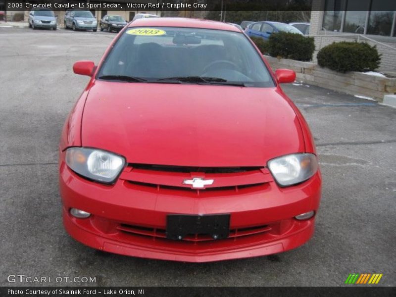Victory Red / Graphite Gray 2003 Chevrolet Cavalier LS Sport Sedan