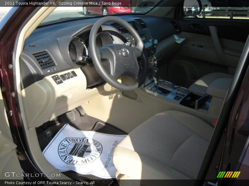 Sizzling Crimson Mica / Sand Beige 2011 Toyota Highlander V6