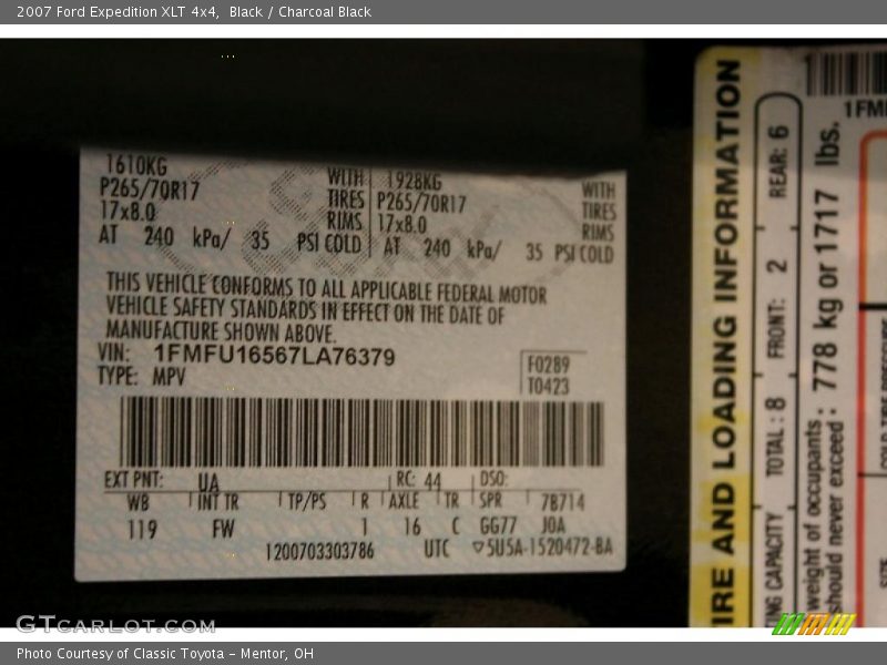 Black / Charcoal Black 2007 Ford Expedition XLT 4x4