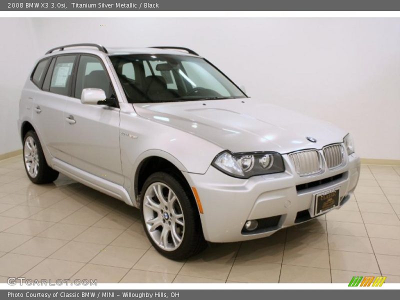 Titanium Silver Metallic / Black 2008 BMW X3 3.0si