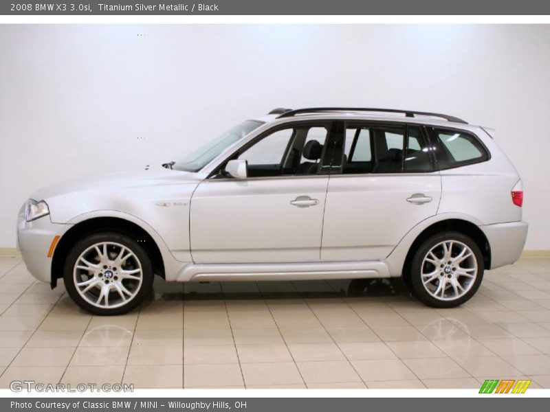 Titanium Silver Metallic / Black 2008 BMW X3 3.0si