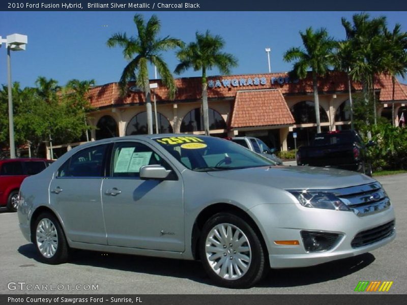 Brilliant Silver Metallic / Charcoal Black 2010 Ford Fusion Hybrid