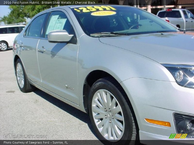 Brilliant Silver Metallic / Charcoal Black 2010 Ford Fusion Hybrid