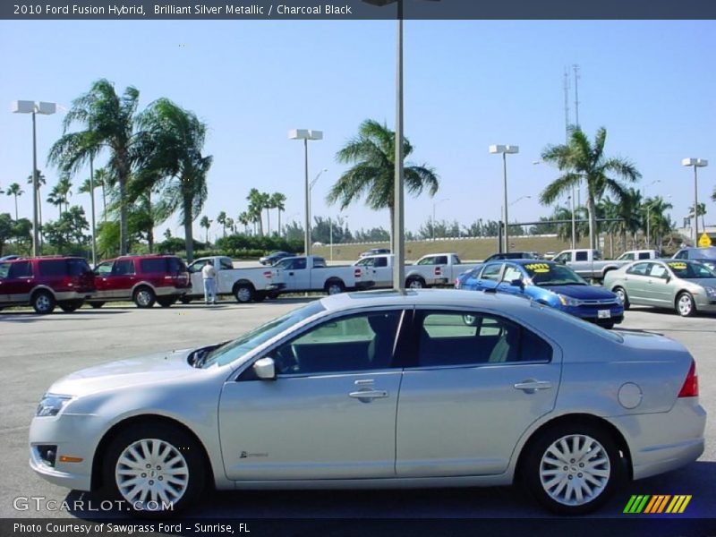 Brilliant Silver Metallic / Charcoal Black 2010 Ford Fusion Hybrid