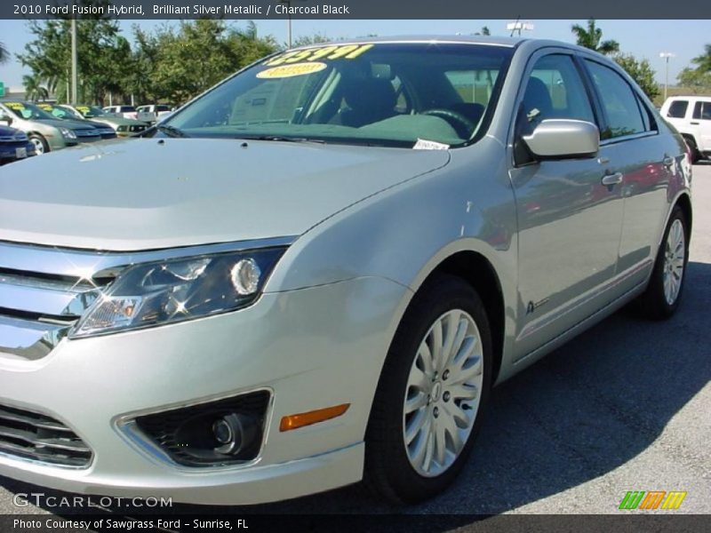 Brilliant Silver Metallic / Charcoal Black 2010 Ford Fusion Hybrid