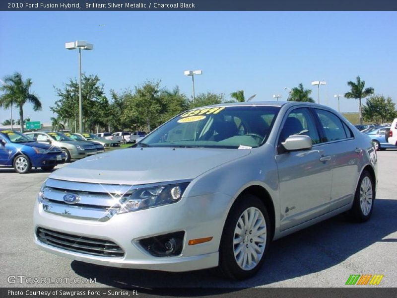 Brilliant Silver Metallic / Charcoal Black 2010 Ford Fusion Hybrid