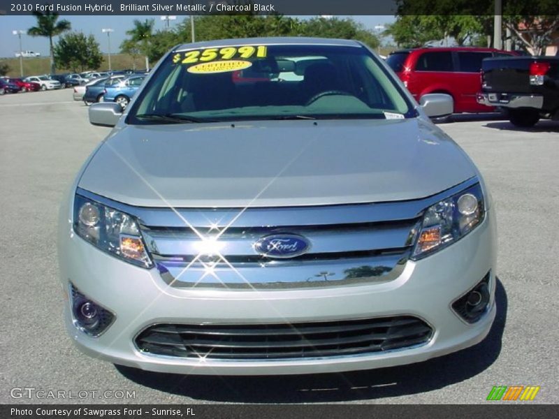 Brilliant Silver Metallic / Charcoal Black 2010 Ford Fusion Hybrid