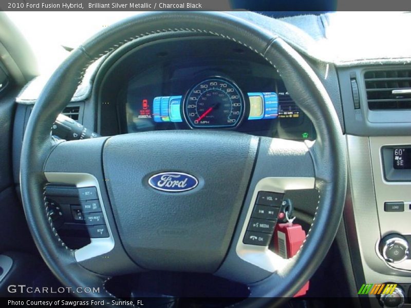 Brilliant Silver Metallic / Charcoal Black 2010 Ford Fusion Hybrid