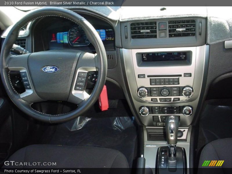 Brilliant Silver Metallic / Charcoal Black 2010 Ford Fusion Hybrid