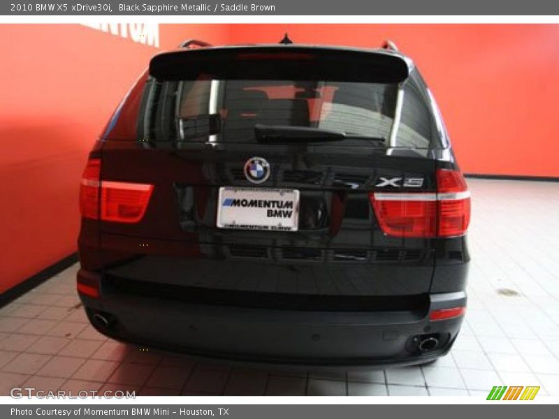 Black Sapphire Metallic / Saddle Brown 2010 BMW X5 xDrive30i