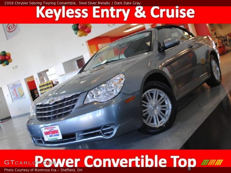 Steel Silver Metallic / Dark Slate Gray 2009 Chrysler Sebring Touring Convertible