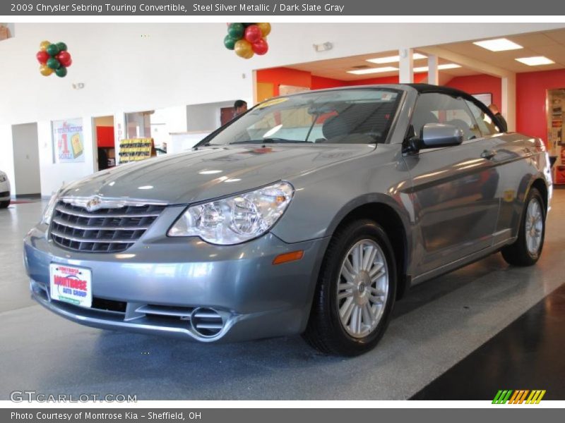 Steel Silver Metallic / Dark Slate Gray 2009 Chrysler Sebring Touring Convertible