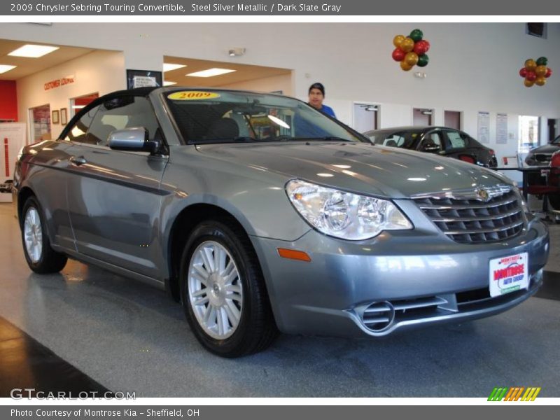 Steel Silver Metallic / Dark Slate Gray 2009 Chrysler Sebring Touring Convertible