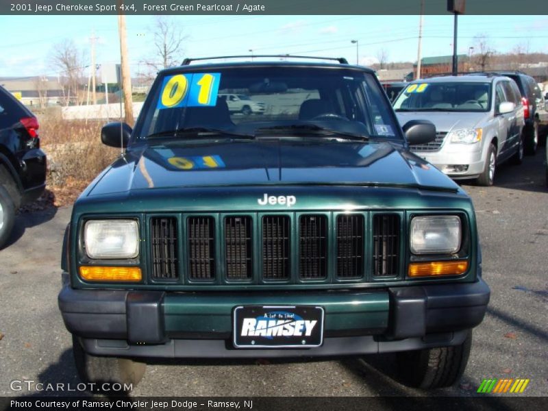 Forest Green Pearlcoat / Agate 2001 Jeep Cherokee Sport 4x4