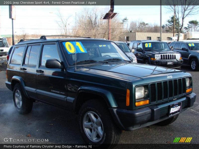 Forest Green Pearlcoat / Agate 2001 Jeep Cherokee Sport 4x4