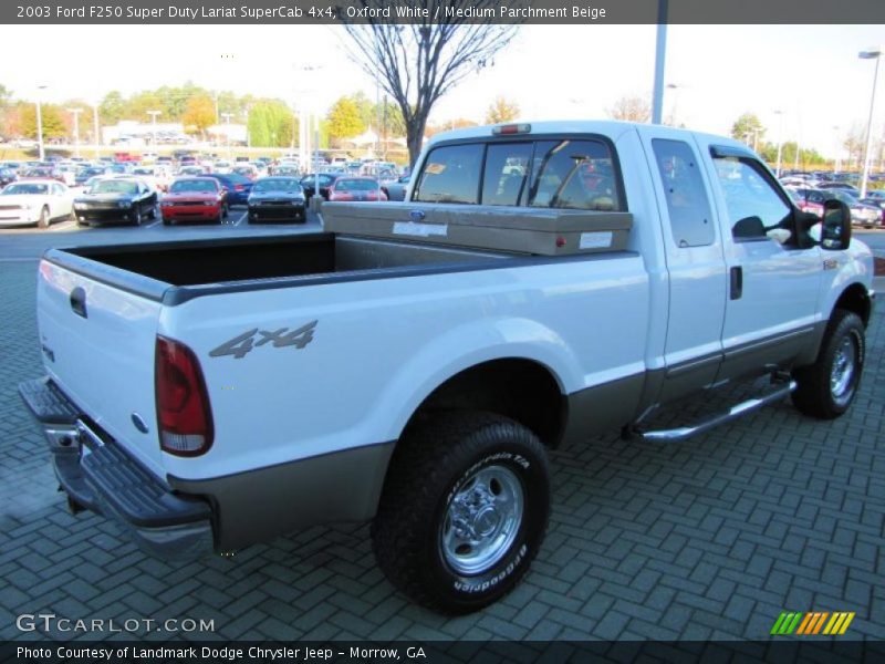 Oxford White / Medium Parchment Beige 2003 Ford F250 Super Duty Lariat SuperCab 4x4