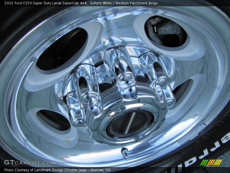 Oxford White / Medium Parchment Beige 2003 Ford F250 Super Duty Lariat SuperCab 4x4