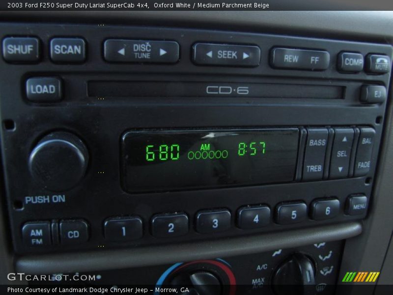 Oxford White / Medium Parchment Beige 2003 Ford F250 Super Duty Lariat SuperCab 4x4