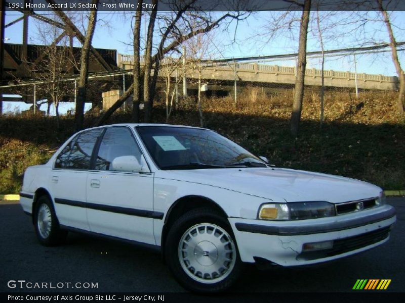 Frost White / Gray 1991 Honda Accord LX Sedan