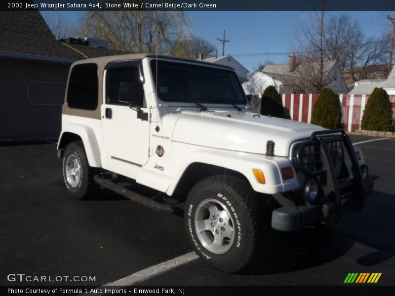 Stone White / Camel Beige/Dark Green 2002 Jeep Wrangler Sahara 4x4