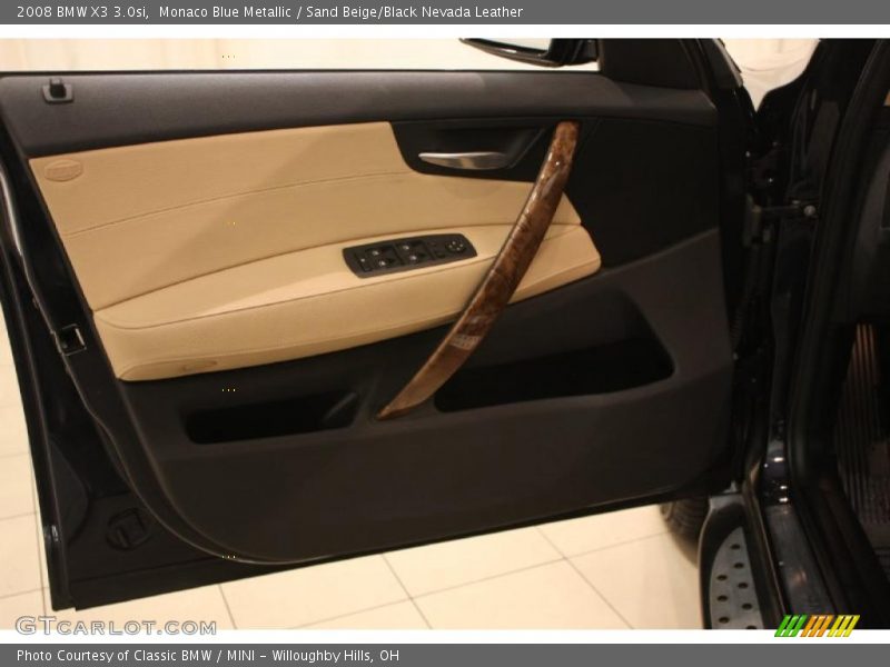 Monaco Blue Metallic / Sand Beige/Black Nevada Leather 2008 BMW X3 3.0si