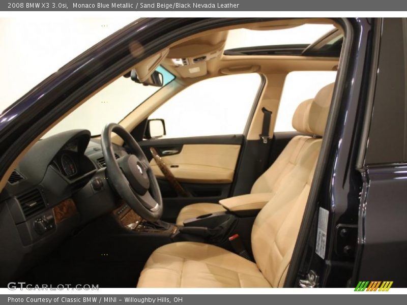 Monaco Blue Metallic / Sand Beige/Black Nevada Leather 2008 BMW X3 3.0si