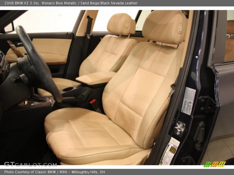 Monaco Blue Metallic / Sand Beige/Black Nevada Leather 2008 BMW X3 3.0si