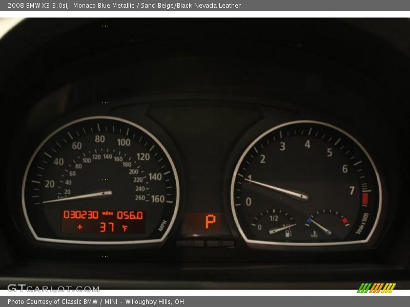 Monaco Blue Metallic / Sand Beige/Black Nevada Leather 2008 BMW X3 3.0si